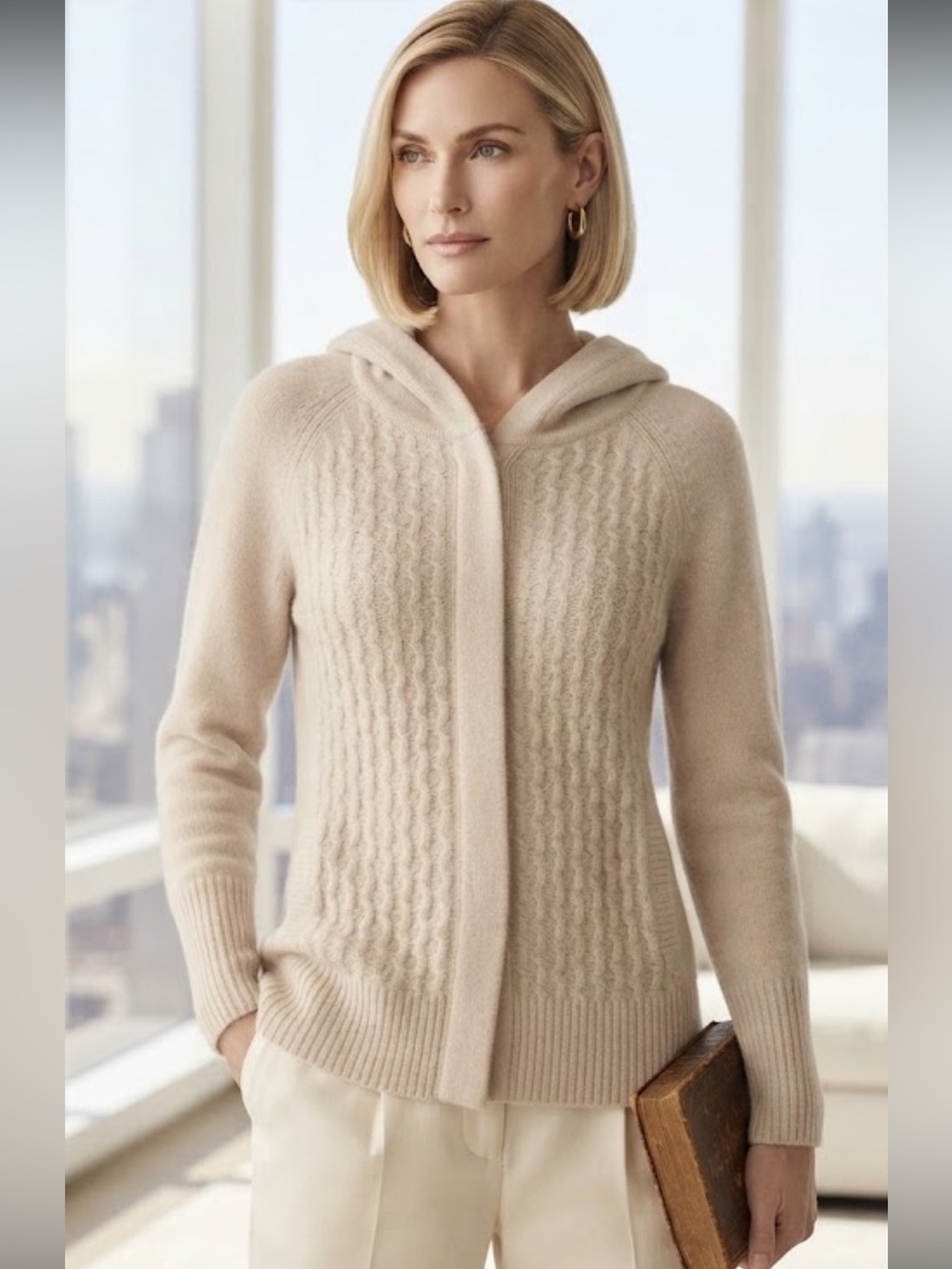 Cambridge dry goods soft wool blend hoodie cardigan